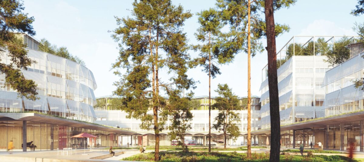 Blick in den Campusgarten der neuen Uni-Campus der MUL-CT in Cottbus