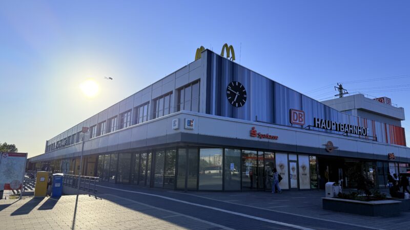 Aufzug am Bahnhofstunnel zur Cottbuser Altstadt außer Betrieb