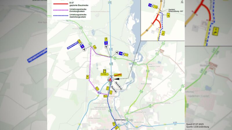 Bauarbeiten zwischen Cottbus & Spremberg