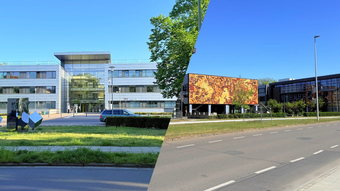 MUL und BTU Gebäude der Lausitz auf ein Bild aus Collage