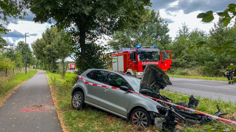 Großaufgebot im Einsatz: Schwerer Unfall auf der B96
