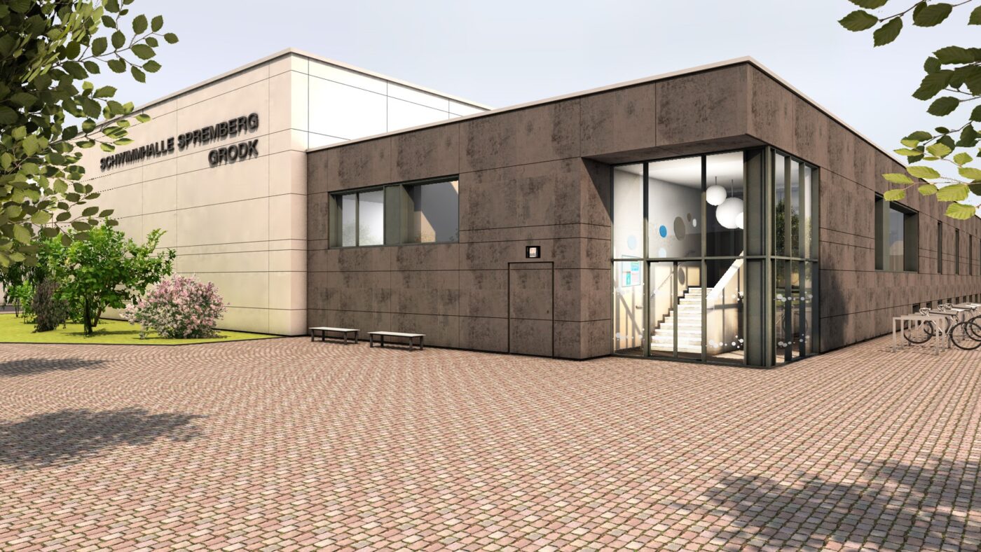 Schwimmhalle Fassade Cam BAUCONZEPT ® Planungsgesellschaft mbH