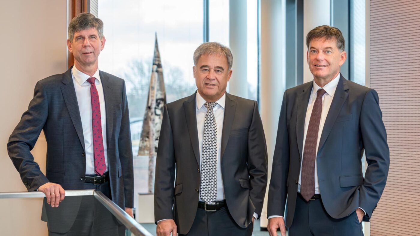 Vorstandsmitglied Thomas Heinze, Vorstandsvorsitzender Ulrich Lepsch, Vorstandsmitglied Ralf Braun