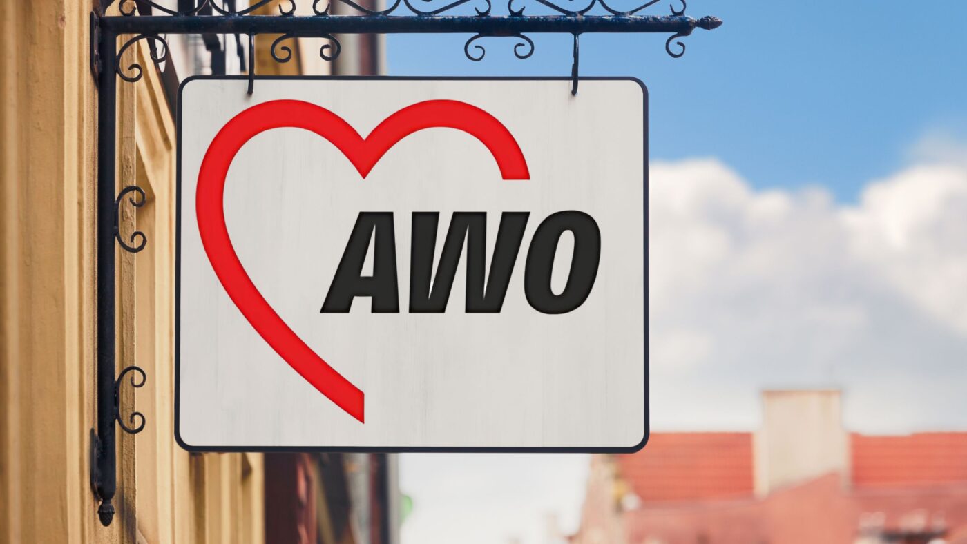Schild wo AWO draufsteht