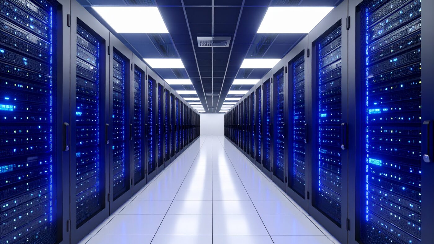 Eine große Zahl an Servern steht in einem Computer-Rechenzentrum