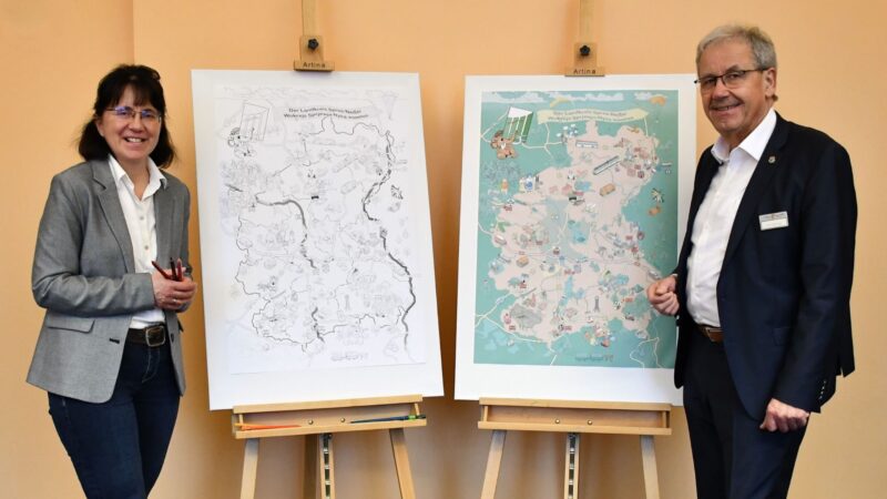 Neues Wimmelbild zeigt Landkreis Spree-Neiße von seiner bunten Seite