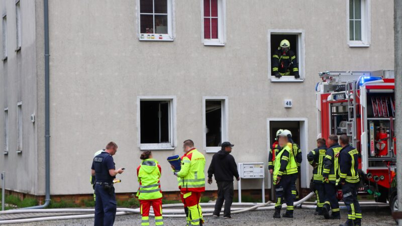 Wohnungsbrand in Lauchhammer: Bewohner verletzt, Hund stirbt in Flammen