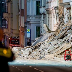 Gebäudeexplosion und Einsturz in Görlitz, Einsatzkräfte vor Ort