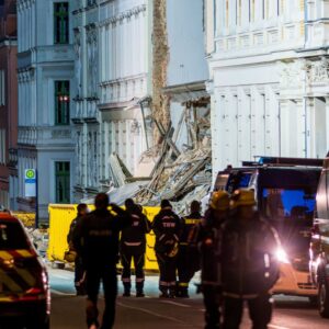 Gebäudeexplosion und Einsturz in Görlitz, Einsatzkräfte vor Ort