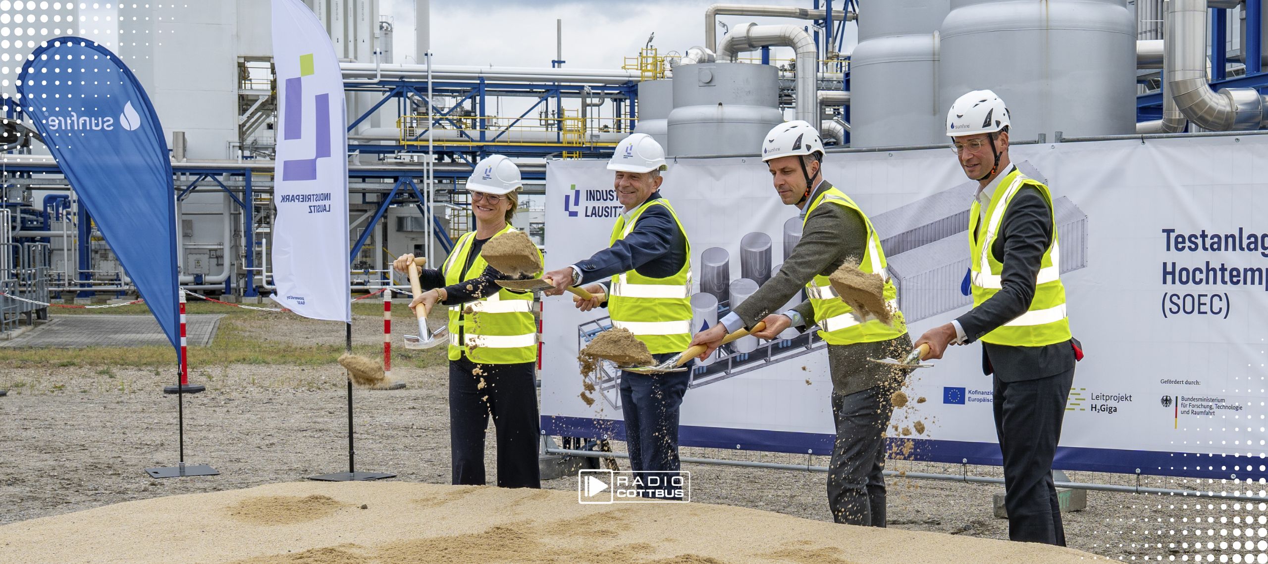 Spatenstich bei neuer Wasserstoff Testanlage. Foto: BASF InfraService & Solutions Lausitz GmbH