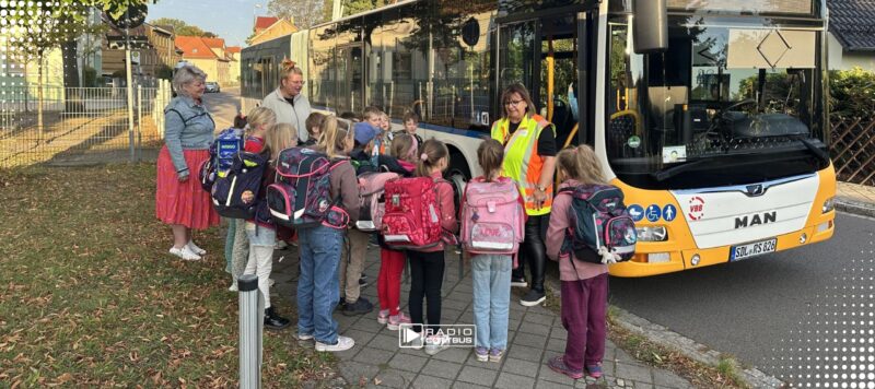 Busschule im Landkreis Oberspreewald-Lausitz: 700 Kinder lernen sicheres Busfahren